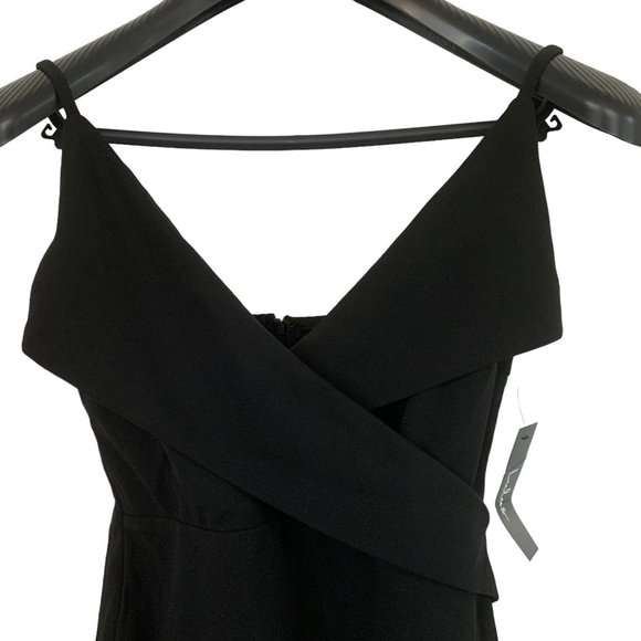 Lulu's Women's Black Dress with Front Crossing Collar - Picture 6 of 10